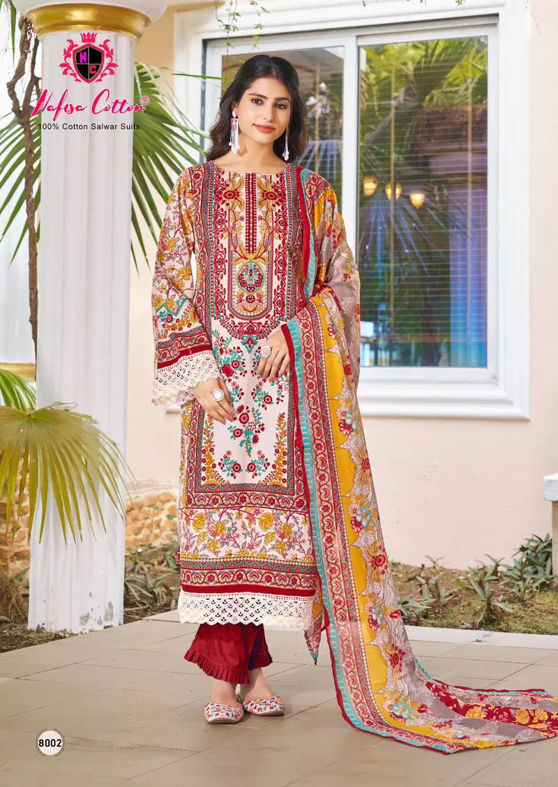 Mahera Vol 8 By Nafisa Karachi Cotton Dress Material Suppliers In India